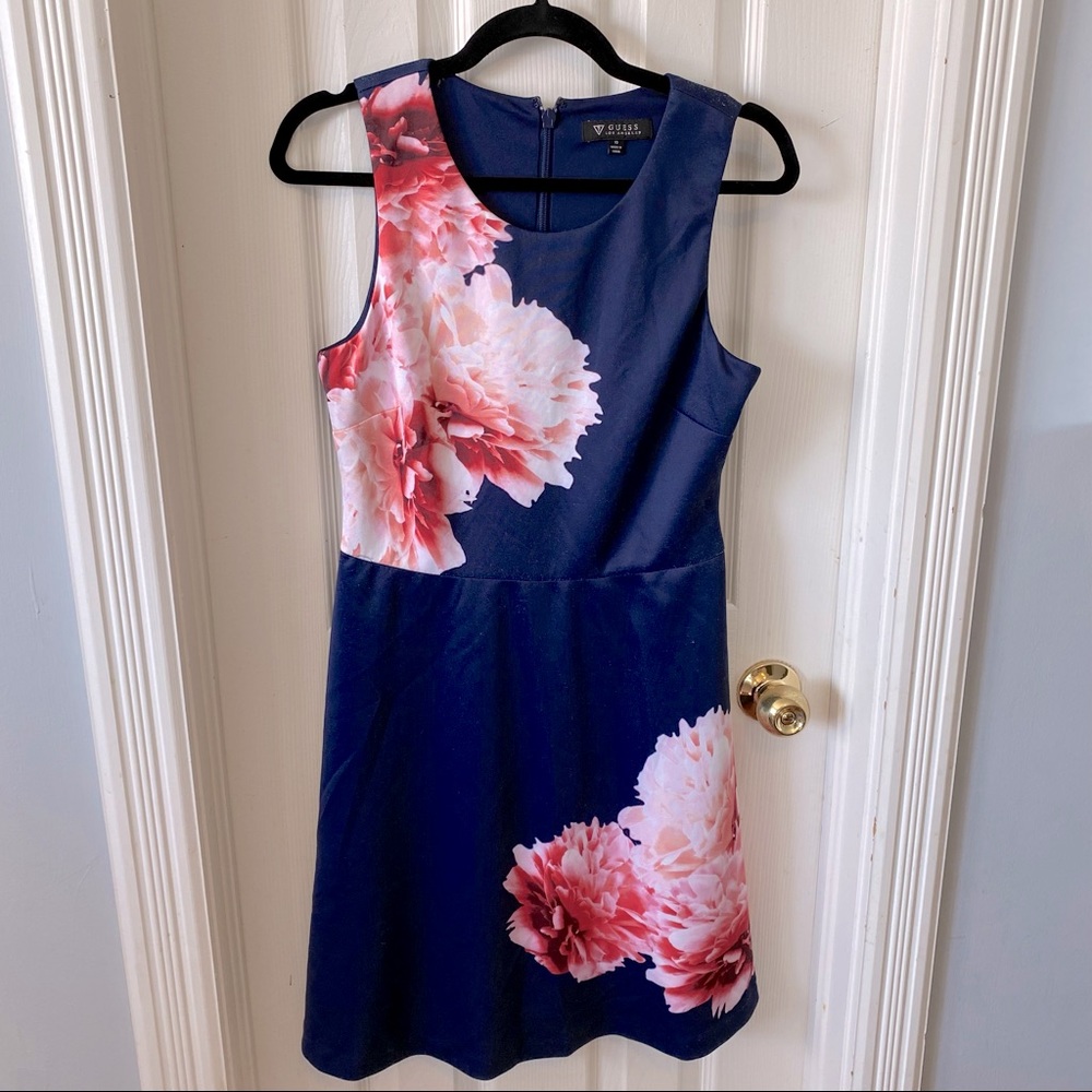 Guess - Navy bold floral Dress - size 10